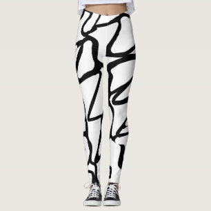 Leggings Design unique noir et blanc