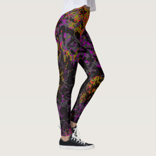 Leggings Désordre de camouflage militaire néon abstrait