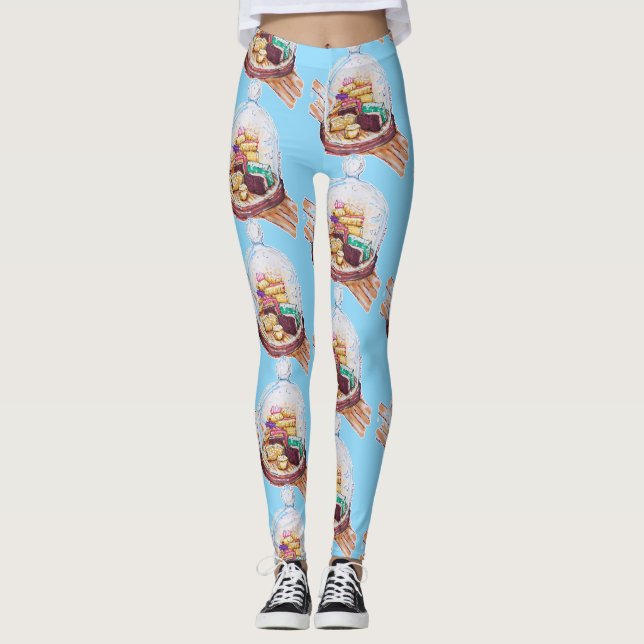 Leggings Desserts Sous Dôme De Verre (Devant)