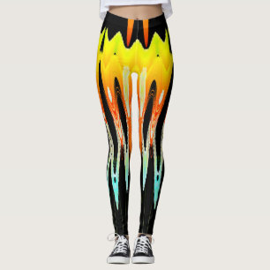 Leggings dessin abstrait en tulipe jaune par Tron2021.