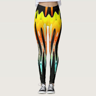 Leggings dessin abstrait en tulipe jaune par Tron2021.