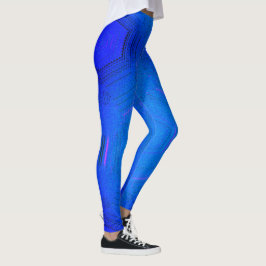 Leggings Dessin abstrait MODERNE en mosaïque bleu-bleu-fonc