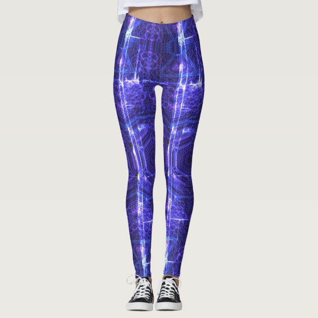 Leggings Dessin abstrait MODERNE en mosaïque bleu-clair Leg (Devant)