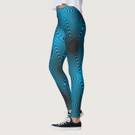 Leggings Dessin abstrait MODERNE en mosaïque bleue-noire-tu