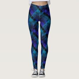 Leggings Dessin abstrait MODERNE - noir-bleu-violet-mosaïqu
