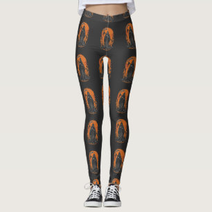 Leggings Dessin animé de la Faucheuse dans un cimetière au