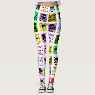 Leggings Dessin crâne Pois Jour des morts Art Legg