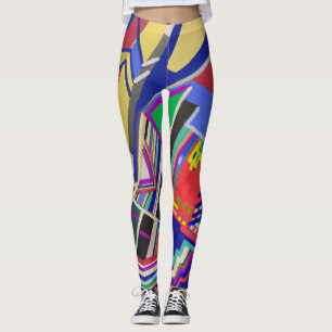 Leggings Dessin de collage multicolore
