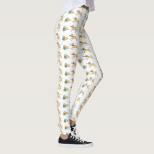 Leggings dessin de laboratoire jaune 2