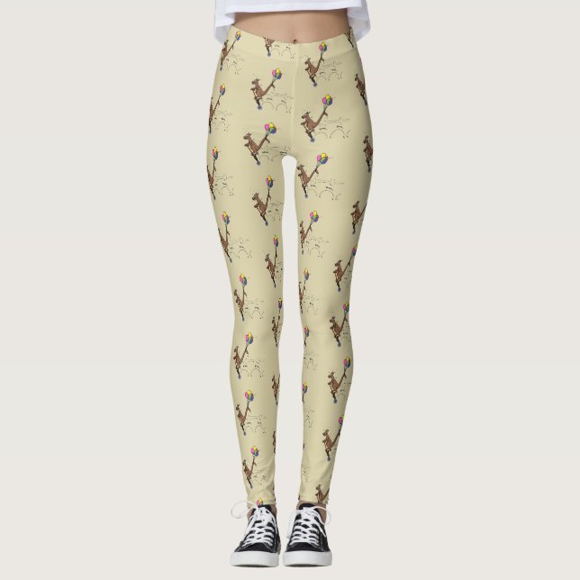Leggings Dessin d'humour australien kangourou (Devant)