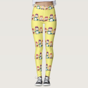 Leggings Dessin humoristique de musiciens mignons pour une 
