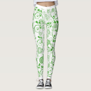 Leggings Dessin Vert