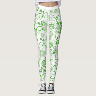Leggings Dessin Vert