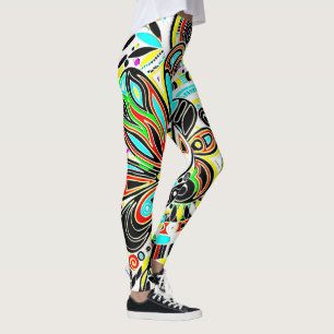 Leggings Dessiner l'art fantastique - Fleurs abstraites 3