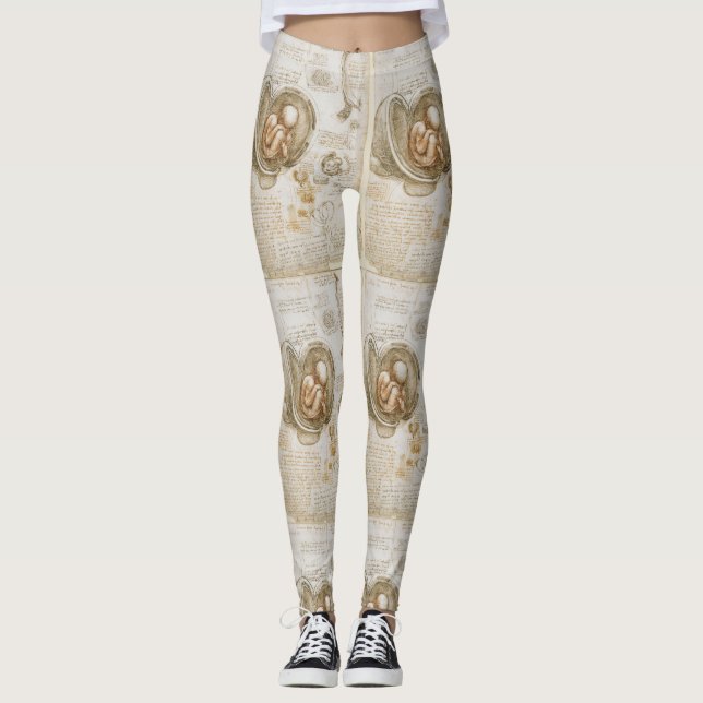 Leggings Dessins de foetus de da Vinci (Devant)