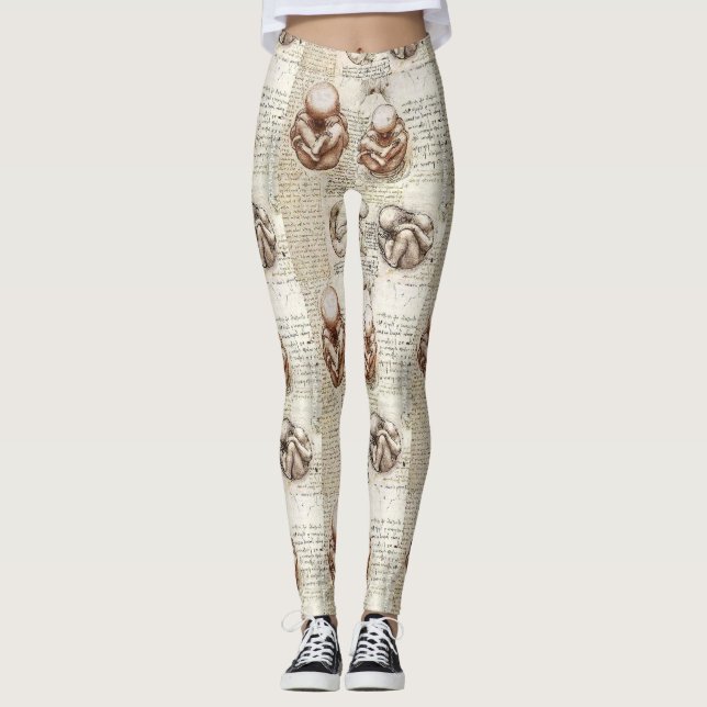 Leggings Dessins de foetus de da Vinci (Devant)