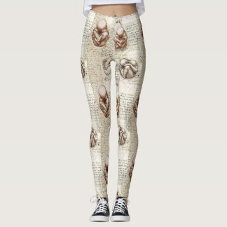 Leggings Dessins foetaux de Leonardo da Vinci