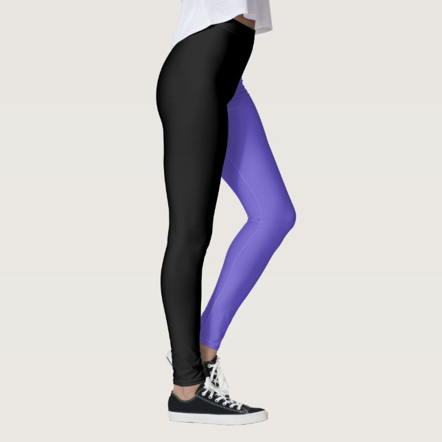 Leggings Deux couleurs tendance | Noir et raisin (Droite)