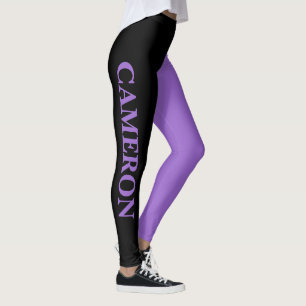 Leggings Deux couleurs tendance   Nom   Noir et Améthyste