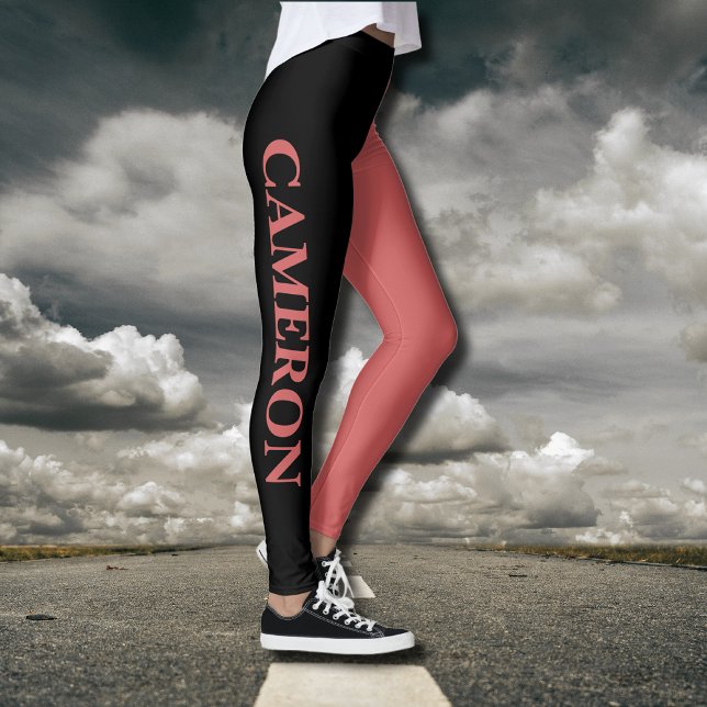 Leggings Deux couleurs tendance | Nom | Orange noir et roui (Créateur téléchargé)