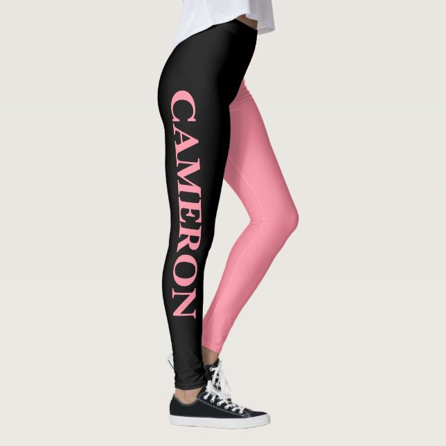 Leggings Deux couleurs tendance | Nom | Rose noir et Saumon (Droite)