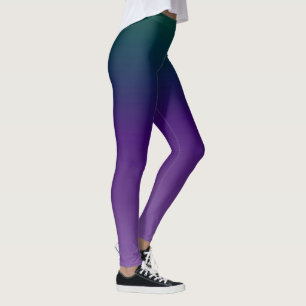 Leggings Deux tons Mélange design-Tendance raisin turquoise