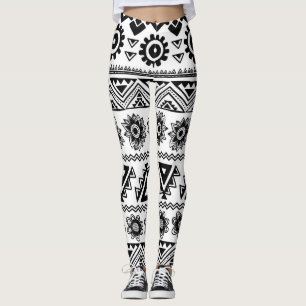 Leggings Deuxième ethnie tribale, motif sans coutures.