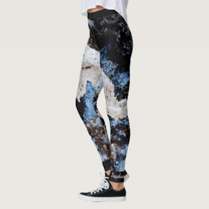 Leggings Devils Golf Course Abstrait, Nom personnalisé