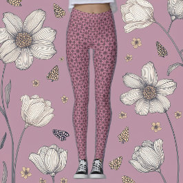 Leggings d'harmonie florale et géométrique
