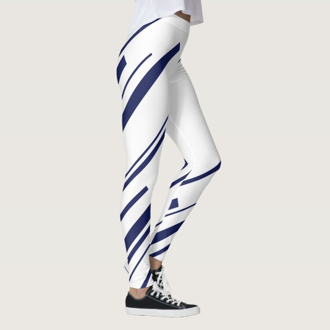 Leggings Diagonales en bleu et blanc (Droite)