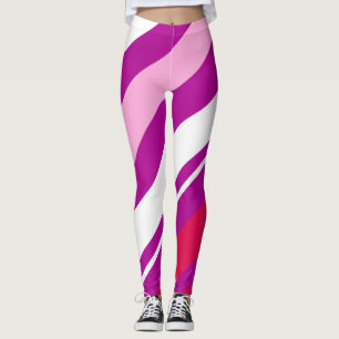 Leggings diagonaux à bandes modernes