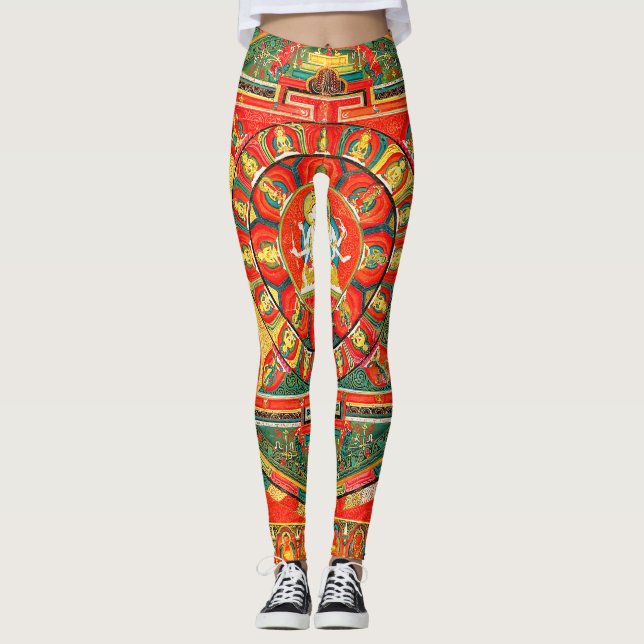 Leggings Diagramme cosmique Mandala pour la méditation (Devant)