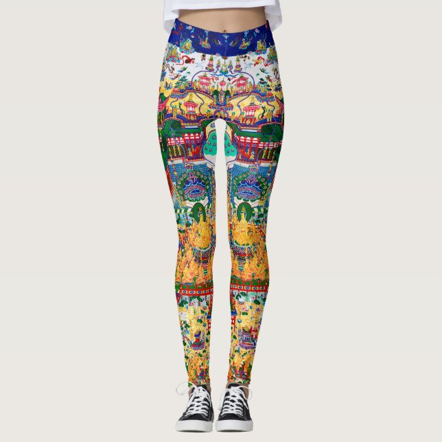 Leggings Diagramme cosmique Mandala pour la méditation (Devant)