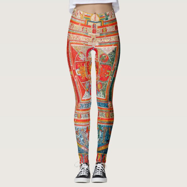 Leggings Diagramme cosmique Mandala pour la méditation (Devant)