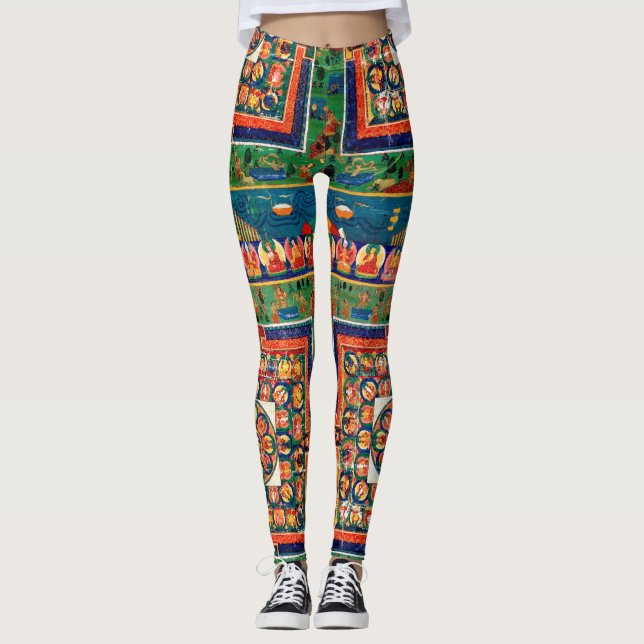 Leggings Diagramme cosmique Mandala pour la méditation (Devant)