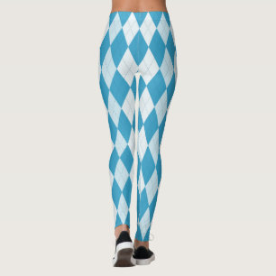 Leggings Diamant Argyle Bleu Paon