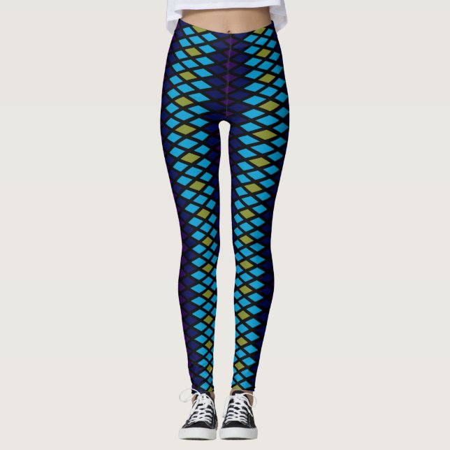 Leggings Diamant de paon (Devant)