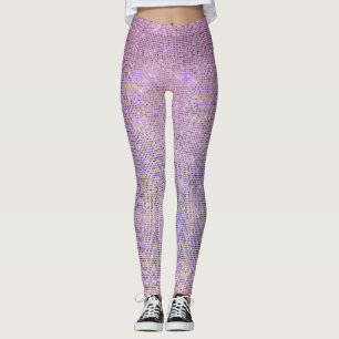 Leggings Diamant scintillant de paillette de gril lilas