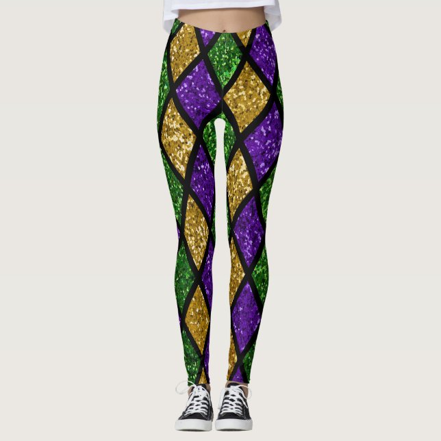 Leggings Diamants de paillettes scintillants, arrière - pla (Devant)