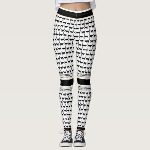 Leggings d'impression chic noir et blanc