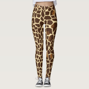 Leggings d'impression de girafe Brown