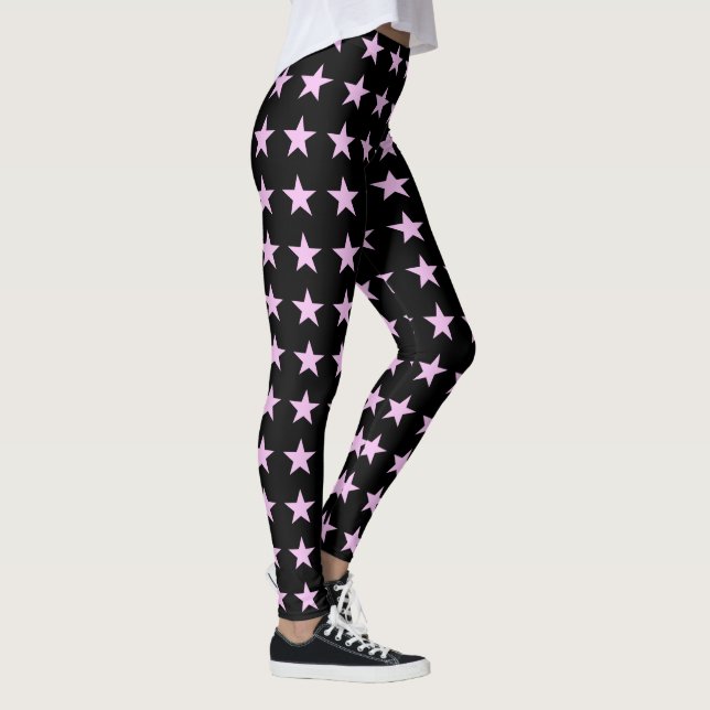 Leggings d'impression en étoile noire et rose (Droite)