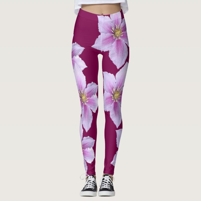 Leggings d'impression florale-Élégant et élégant (Devant)