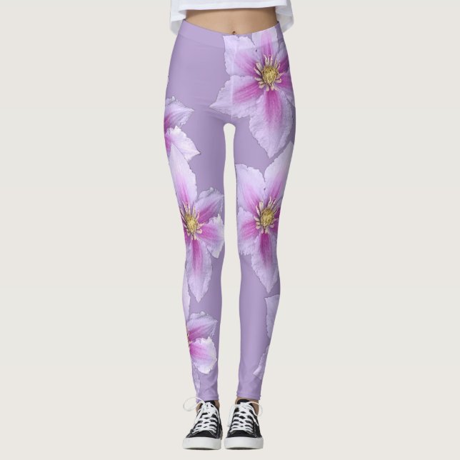 Leggings d'impression florale-Élégant et élégant (Devant)