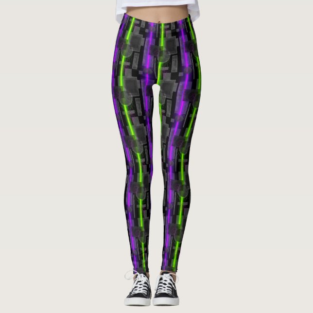 Leggings d'impression laser source d'énergie Cyber (Devant)
