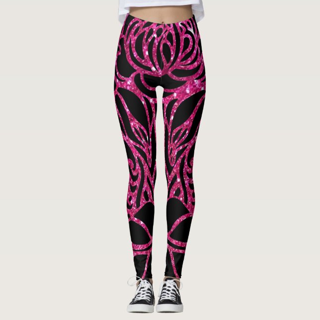 Leggings d'impression Zebra Rose Hot Funky (Devant)