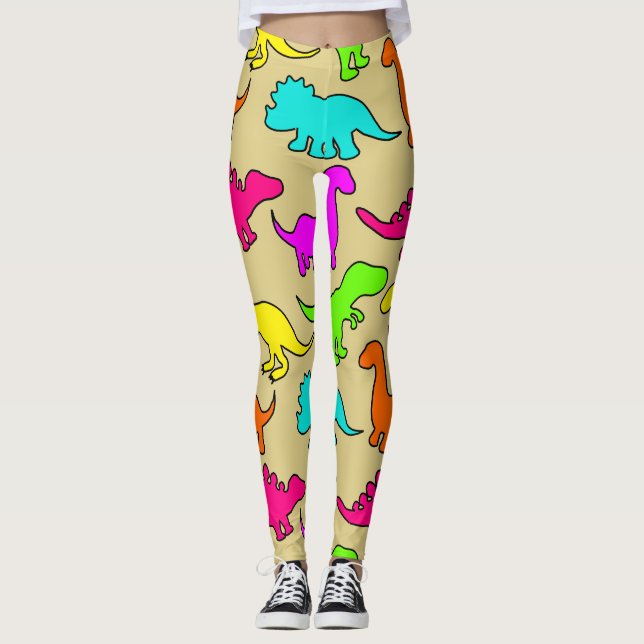 Leggings Dinosaures colorés (Devant)