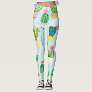 Leggings Diversité des cactus, vintage arrière - plan sans