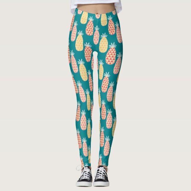 Leggings Doodle d'ananas Motif 2 (Devant)