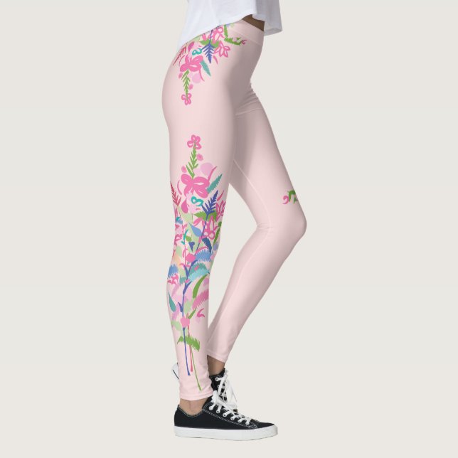 Leggings Doodle de printemps botanique Floral (Droite)